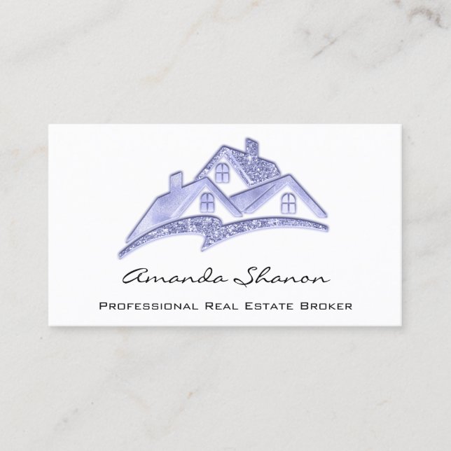 Professional Real Estate Agent Broker Custom Blue Business Card (Front)