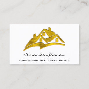 Professional Real Estate Agent Broker Golden House Business Card
