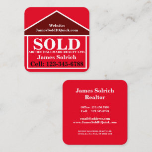Professional Real Estate Agent Realtor Broker BOLD Square Business Card