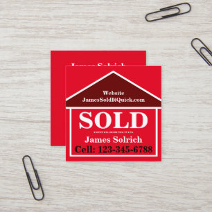 Professional Real Estate Agent Realtor Broker Bold Square Business Card