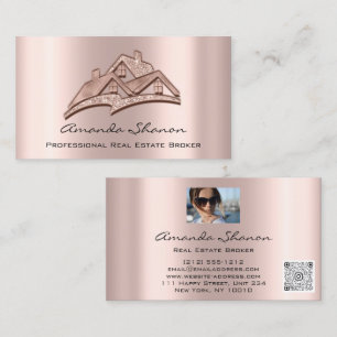 Professional Real Estate Broker Agent Rose PhotoQR Business Card