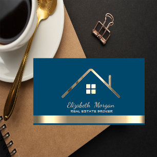 Professional Real Estate Broker House Roof  Business Card