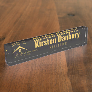Professional Real Estate Custom Desk Name Plate