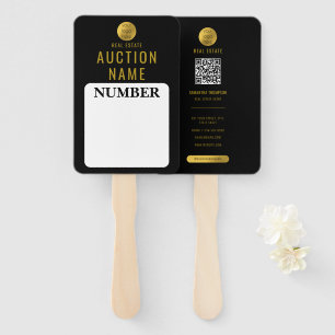 Professional Real Estate House Bid Auction Paddle Hand Fan