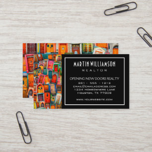 Professional Real Estate Modern Classic Doors Business Card