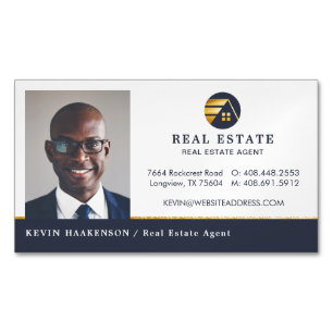 Professional Real Estate   Photo Layout Horizontal Magnetic Business Card