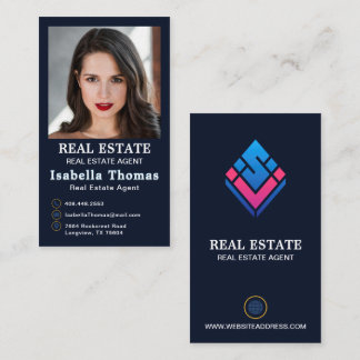 Professional Real Estate | Photo Layout Vertical Business Card