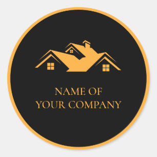 Professional Real Estate Promotional Realtor logo  Classic Round Sticker