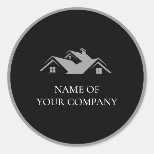 Professional Real Estate Promotional Realtor logo Classic Round Sticker