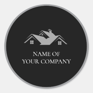 Professional Real Estate Promotional Realtor logo Classic Round Sticker
