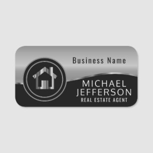 Professional Realtor  - Black and Silver Grey Name Tag