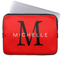 Professional Red Black Monogram Your Name