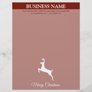 Professional Red   Merry Christmas Reindeer Letterhead