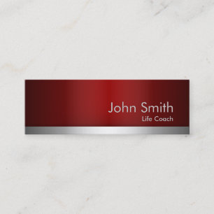 professional Red Metal Life Coach Business Card