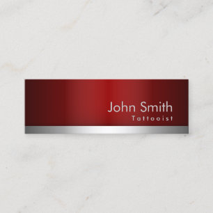 professional Red Metal Tattoo Art Business Card