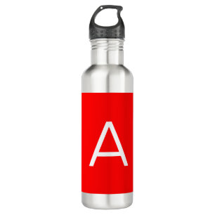 Professional red monogram initial letter 710 ml water bottle