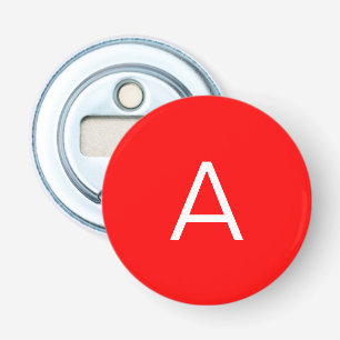 Professional red monogram initial letter bottle opener