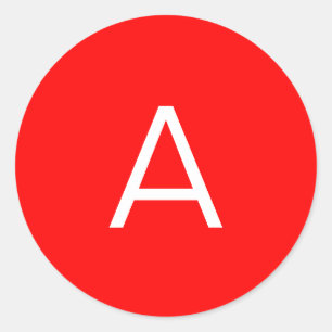 Professional red monogram initial letter classic round sticker