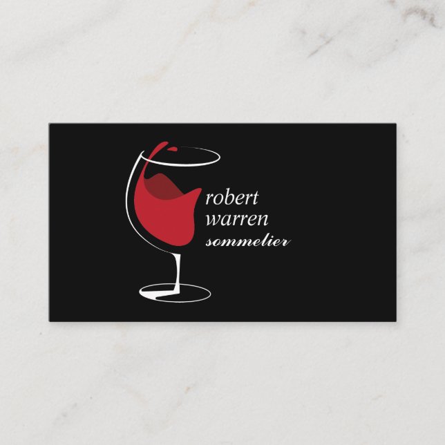 Professional  red wine glass Sommelier winemaker Business Card (Front)