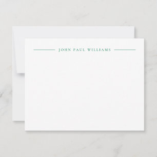 Professional Refined Modern Centre Name Chic Green Card