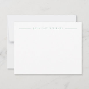 Professional Refined Modern Centre Name Mint Green Card