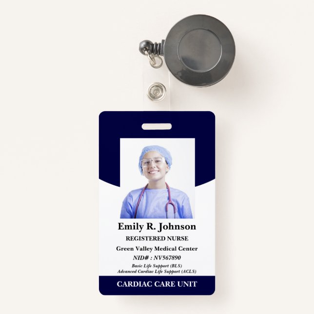 Professional Registered  Nurse ID Badge (Front with Retractable)