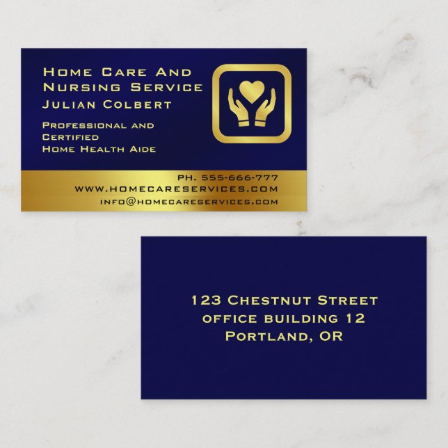 Professional Registered Nurse Medical   Business Card (Front/Back)
