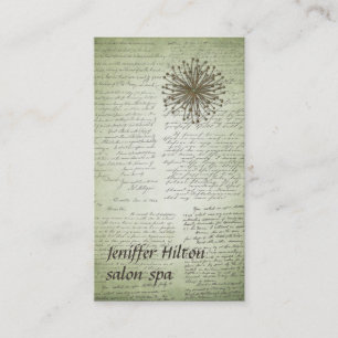 Professional romantic vintage script dandelion business card