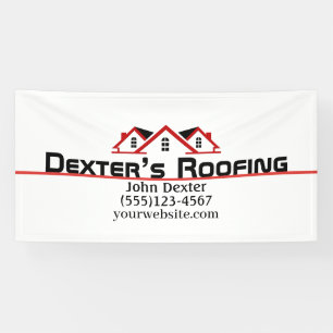 Professional Roofing Company Construction Banner