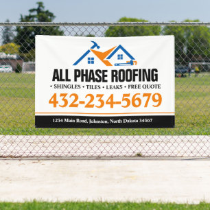 Professional Roofing Contractor Outdoor Business Banner