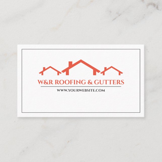 Professional Roofing & Gutters Business Card (Front)