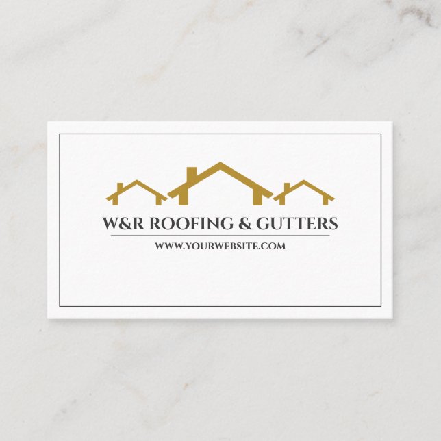 Professional Roofing & Gutters Business Card (Front)