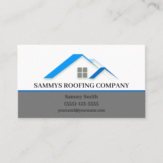 Professional Roofing Roofer Contractor Service Business Card (Front)
