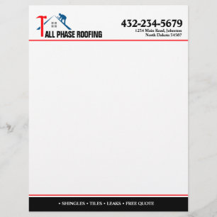 Professional Roofing Service Letterhead