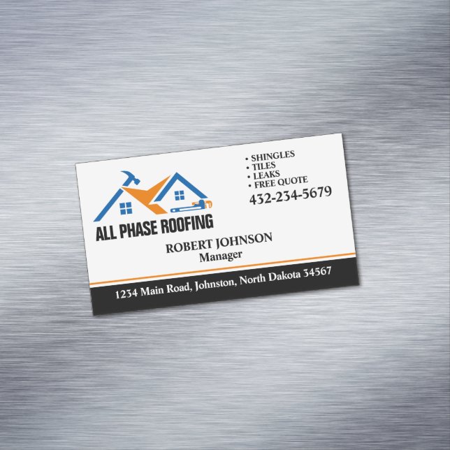 Professional Roofing Service Magnetic Business Card (In Situ)