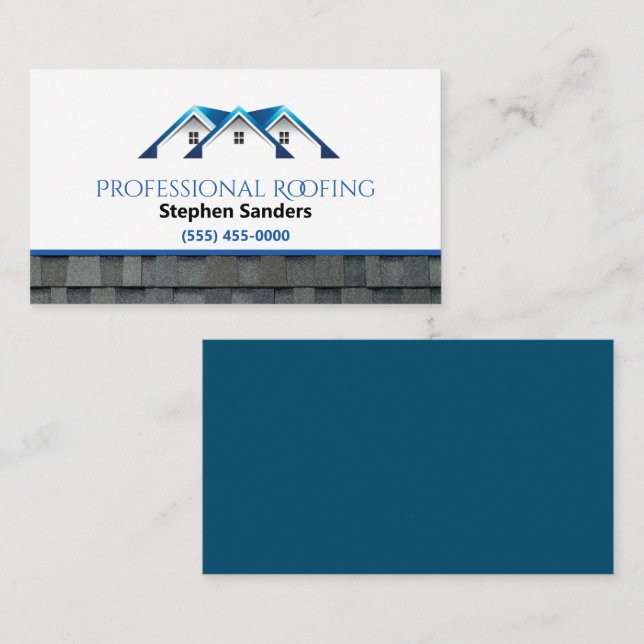 Professional Roofing Shingles Construction   Business Card (Front/Back)