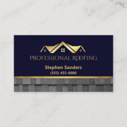 Professional Roofing Shingles Construction Business Card