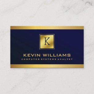 Professional Royal Blue Computer System Analyst Business Card