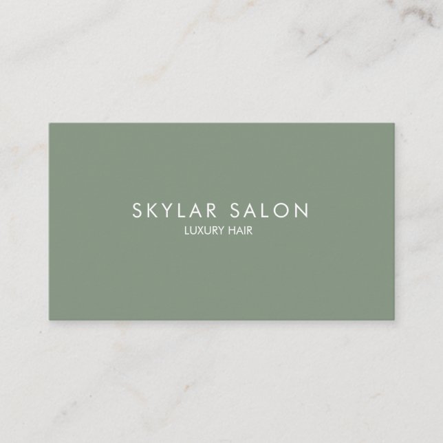 Professional Sage Green Minimalist Business Card (Front)