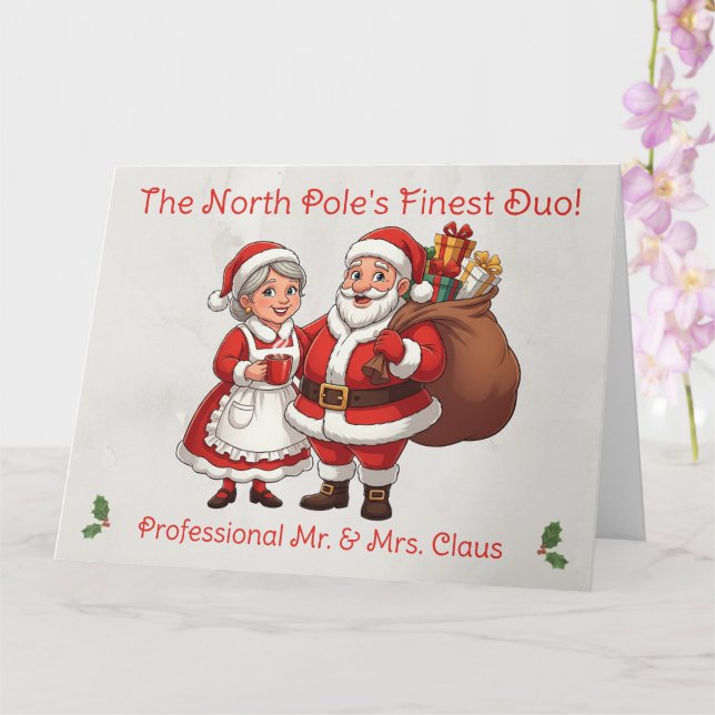 Professional Santa Business Card Mail Mr&Mrs Claus (Orchid)