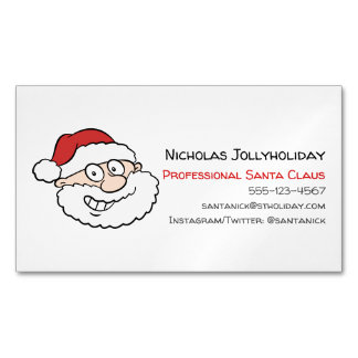 Professional Santa Claus Funny Informal Cartoon Magnetic Business Card