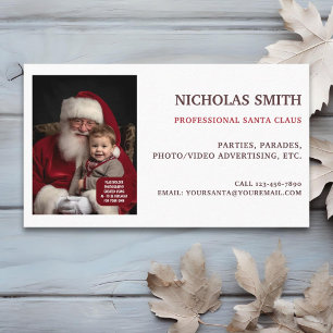 Professional Santa Claus Photo Business Card