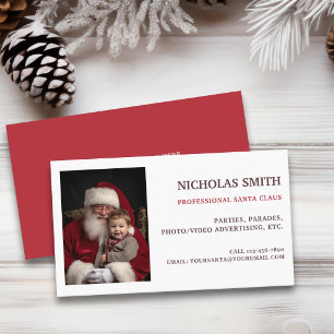 Professional Santa Claus QR Code Photo Business Card