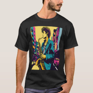 Professional Saxophone Musician Retro Pop Saxophon T-Shirt