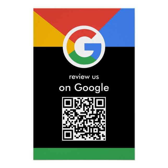 Professional Scan to Review Google QR Code Busines Poster (Front)