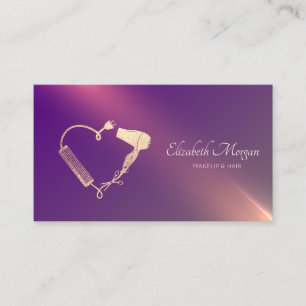 Professional Scissors Dryer Brush Purple Business Card