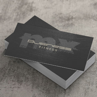 Professional Scratched Dark Monogram Fitness Business Card