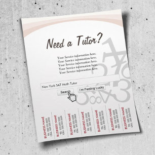 Professional Search Bar Math Tutor Flyers