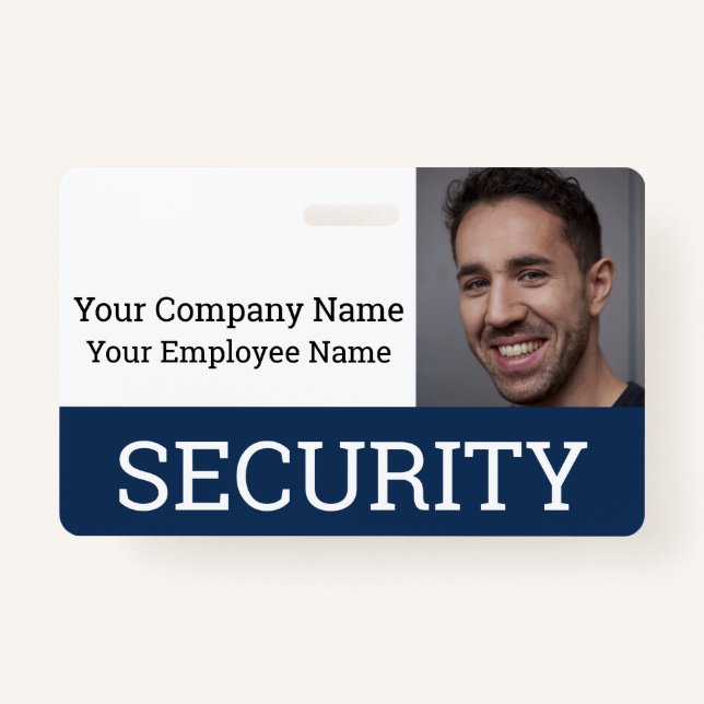 Professional Security Guard Photo ID Badge (Front)
