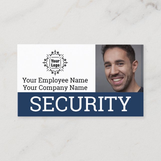 Professional Security Guard Photo ID Business Card (Front)